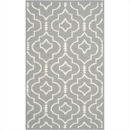 Safavieh 4 x 6 ft. Rectangle- Contemporary Dhurries Grey And Ivory Flatweave Rug DHU637B-4